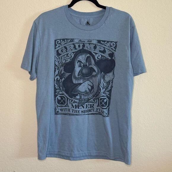 Disney Grumpy Seven Dwarves Miner With The Short Fuse Tee Shirt Top Size L - Picture 1 of 3